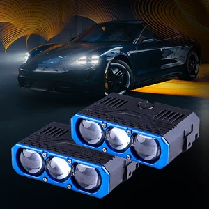 Car Spotlights External Auxiliary Lights Super Brights Three Lens Work Light Led Grille Lights with Fan