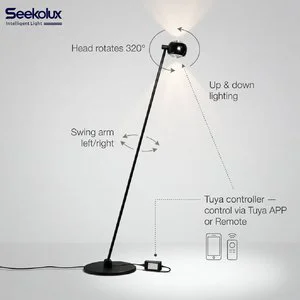 Modern LED Floor Lamps for Living Room Decor Up&Down Lighting Rotation Dimmable 10W 2200K-6000K TUYA Control Gallery Restaurant