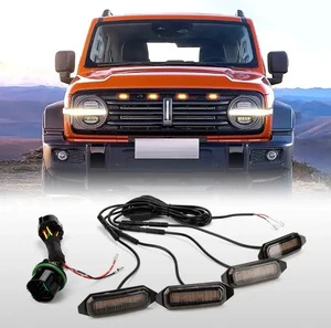 4Pcs Grille Lamp For Great Wall Tank 300 Medium Mesh Accessories LED Small Yellow Lights Front Decorative Light Modification