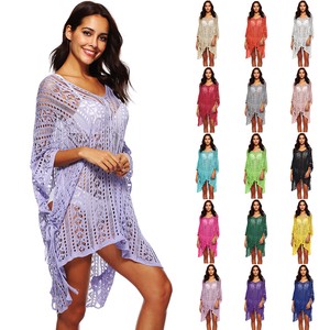Wholesale Women's Sustainable Beach Swimsuit With Breathable Sleeve Coverups Bikini Cover-up Net Top Sellers for Spring Season