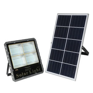 6000K Bright White LED Floodlight Outdoor IP67 Waterproof Solar Security Light with Remote Control for Road Yard Garden