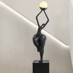 Modern Nordic Art Deco Standing LED Floor Lamp with Humanoid Sculpture Wholesale for Living Room Designer Decor