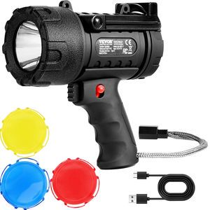 Super Bright USB Rechargeable 200,000LM Searchlight Portable Flashlight Model D0100X37AEP