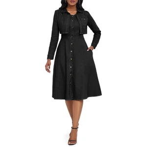 Women's Trendy Denim Suit Made with Organic Cotton and Recycled Fibers Women's Versatile Denim Suit
