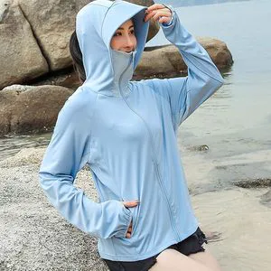 Sun Protection Clothing with Hood Long-sleeved Sun Protection Jacket Sun Protection Jacket with Detachable Hood Long for Cycling