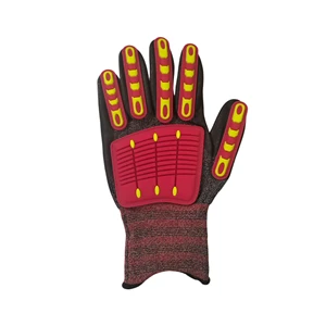 Red TPR Gloves Impact-Resistant Safety Gloves Abrasion Resistant Work Safety EN388 CE Reinforced Palm Gloves