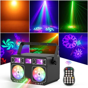 LED Stage Effect Equipment 5 in 1 Mixed Effect Lights for Bar DJ Disco KTV Stage Wedding Halloween Party Laser Lights