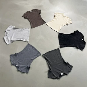 Peruvian Long Staple Cotton Women Summer T Shirt Retro Snow Washed Slim Fit Casual Vintage Distressed Short Sleeve Top