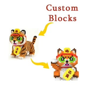 Customized Cartoon Character Mascot Building Blocks Printing DIY Educational Assembly Toys For Children Perfect Gift Bricks