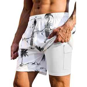 Men's High Street Woolen Swim Trunks Solid Eco-Friendly Waterproof Breathable Quick Dry Slim Fit Swimming Shorts for Beach