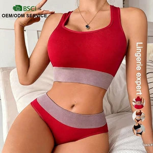 High Quality Women Bra and Underwear Seamless Sets Comfortable Breathable Female Yoga Sports Wire Free Bra and Panties Sets