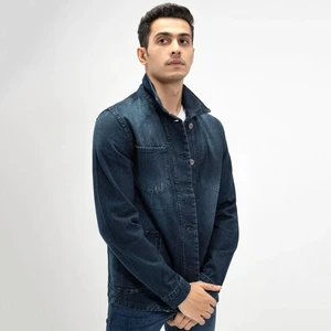 Polyester/Cotton Denim Jackets Men Casual Camouflage Spring Vintage Style Pocket Front Coated Waterproof Eco-Friendly High