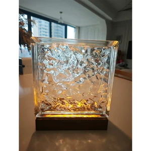 Clear Hollow Glass Brick LED Modern Decorative Light Stain for Kitchen Bathroom Outdoor Hotel Living Room Use Remote Control