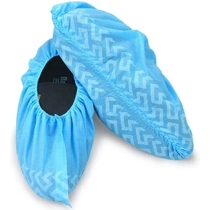 Custom Logo PPE Safety Printed Surgical Cleanroom Lab Medical Anti Slip Non-Woven PP Disposable Shoe Cover