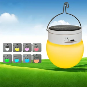 High Quality IP65 RGB Rechargeable Solar Light Bulb Emergency Lights for Home Outdoor Camping & Coffee House