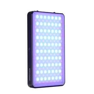 Portable Metal LED Camera Light 2700-10000K 15 Effects CRI 96+ OLED Photo and Video Phone and Camera Battery RGB Video Light
