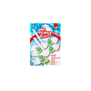 WC Power Drops 2x55g Solid Bleach Toilet Cleaning Drops 30%-50% Active Ingredients for Strong Stain Removal Hygienic Cleaning