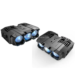 200W Three Lens 6000K LED Grille Light 12V New Car & Motorcycle Exterior Auxiliary Driving Lights High/Low Beam