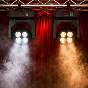Bulk 4 Eyes LED Moving Head Light Neutral White Stage Light Sound-Activated/DMX512 Control 110-220V Universal Professional DJ