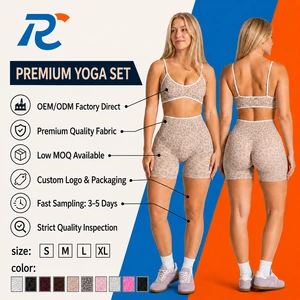 Women's 2-Piece Seamless Halter Neck Yoga Set High Waist Biker Shorts Gym Wear Activewear