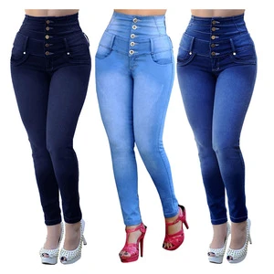Yeungpok High Waist Skinny Pencil Jeans for Women Eco-Friendly Breathable Stretch Dark Denim Casual Pants