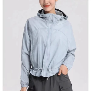 2025 Women's Summer UPF 50+ UV Protective Breathable Long Sleeve Hooded Zipper Closure Pockets Cycling Sun Protection Clothing