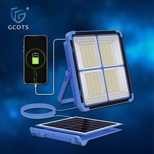 GCOTS Waterproof Portable Handheld Solar LED Work Light Solar Rechargeable Flood Lamp For Outdoor Garden And Camping Use