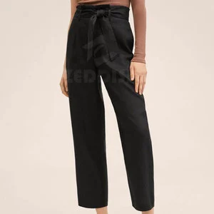 Women's Mid Breathable Cotton Trousers Elastic Closure Casual Summer Outdoor Working Wear Flat Front Style Customized Low MOQ
