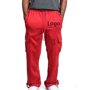 Men's Casual Mid Waist Jogging Sports Cargo Sweatpants Best Drawstring Pro Club Trousers With Track Suit Bottoms
