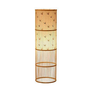 Switch Control Bamboo Weaving Lamp Indoor Home Hotel Restaurant Suspension Handmade Wicker Floor Lamps Rattan Pendant Light