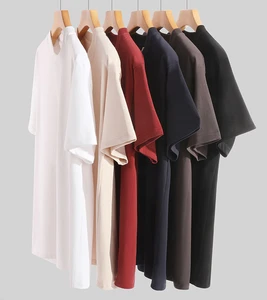 300gsm Heavy Weight Women's High Quality Cotton T-shirt Plus Sized Blank Tees for Logo Printing Tshirt Custom