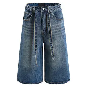 Wholesale Men's Denim Shorts Manufacturer Stretch Denim Slim Fit Five Pocket Summer Shorts Custom Logo Apparel Supply