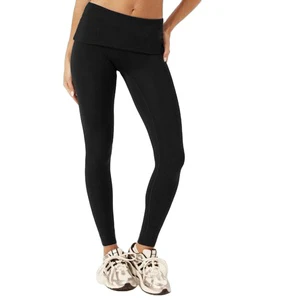 Yoga Pants New Design Solid Color Pleated Waist Yoga Pants Breathable Quick Drying Four-Way Stretch Versatile Fitness Leggings