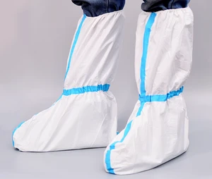 Disposable High-Top Shoe Cover Strips Breathable Membrane Non-Woven Fabric Waterproof Oil-Proof Dust-Proof Safety Products