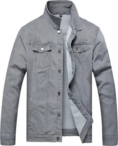 Men's vintage denim jacket Washed denim outerwear Cotton denim coat blue Oversized casual jacket New Best Quality