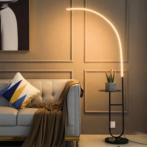 Nordic Modern Arc Standing Gold Arc Floor Lamp With Table Floor Lamp Bedroom Light for Living Room Corner Led Lamp