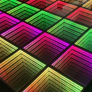 Hot Sale 3D Mirror Stage Led Dance Floor for Wedding Party Portable Interactive Magnetic Dancing Floor