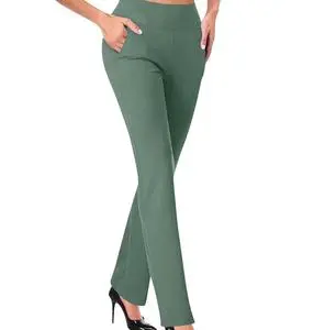 New Trendy Queen Women's Wide Leg Dress Pants High Waisted Slacks Breathable Work Trousers OEM ODM