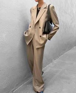 2024 the Latest Guangdong Origin Custom Casual Elegant Jacket Plus Size Women's Suit Set Two Piece Suit and Pants Set