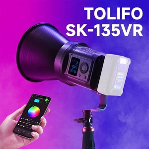 TOLIFO SK-135VR Portable Video Light 135W COB LED RGB Photography Lighting Support V-mount Battery for TikTok YouTube Live Film