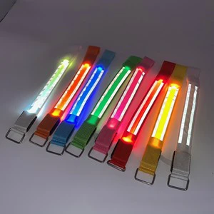OEM Factory Outdoor Sports LED Luminous Velcro Closure Arm Band Rechargeable Reflective Light Strip for Running & Shoes