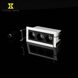 IP54 Hotel Project Indoor Grille Linear Lighting Recessed Aluminum 8W 15W 24W Linear LED Grille Lamp 20 34 Degree