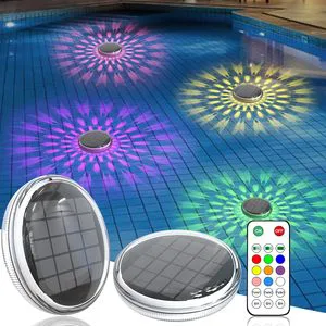 Factory Supply Waterproof Ip68 Solar Powered RGB Swimming Pool Led Lamps Outdoor Swimming Pool Light Underwater Lights