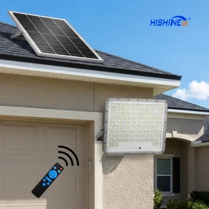 Hishine Solar Security Light With Motion Sensor Solar Powered Security Lights Outdoor LED Floodlights Dual Lens