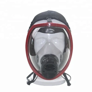 OEM YUANJIAN KH-P-01 Silicone Red Fire Fighting Chemical Safety SCBA Mask with Anti-Fog Lens