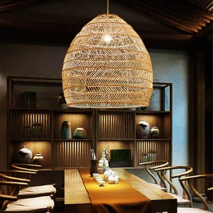 Wintop Bamboo Rattan Minimalist Chinese European Modern Pendant Lamp 9lm/w Project Installation New Year Home Decor Vietnam