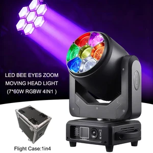 AOPU Mini 7x60w B-eye Led Bee Eyes Moving Head Light With CTO Wash Beam Zoom Effect For Event Wedding Concert Party
