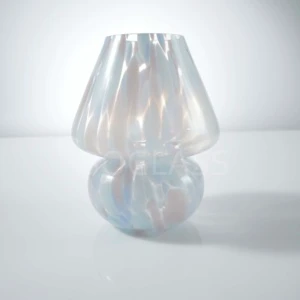 BO-GLASS Custom Modern Asian Bedside Desk Lamp Postmodern Mushroom Nightstand Eco-Friendly Handmade Oval Glass LampShade Indoor