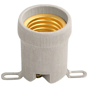 High Temperature Resistance Ceramic Copper Lamp Base E27 Lampholder Socket with Bracket