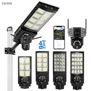 Solar Street Light and Camera Outdoor Led Solar Street Flood Light Lamp With Outdoor Security Cctv Camera Outdoor 4G